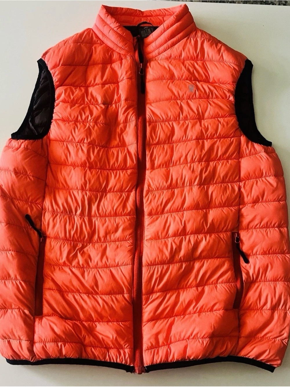 Little Donkey Andy Mens Orange Quilted Puffer Vest